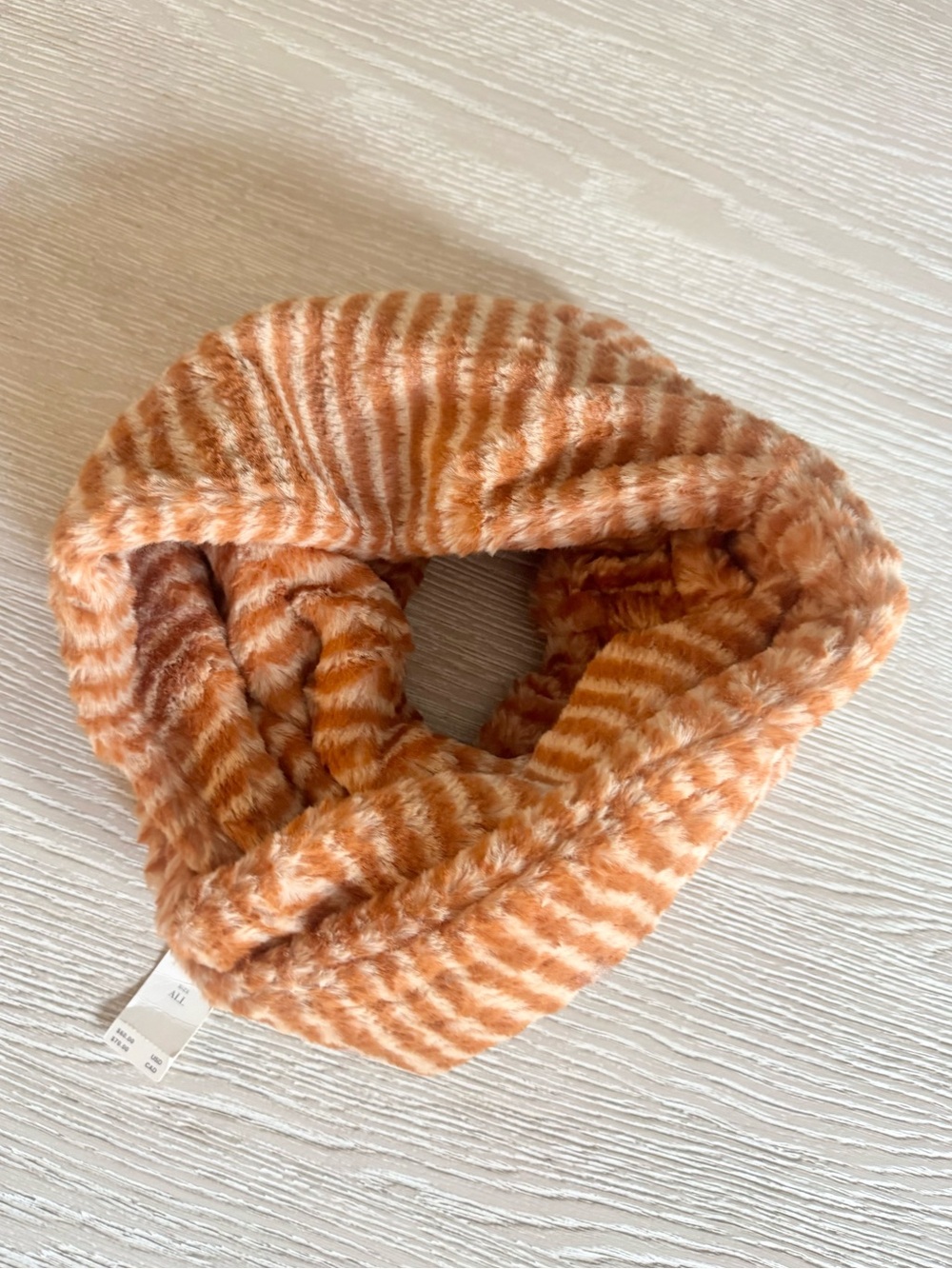 Anthropologie Striped Fuzzy Circle Scarf, NWT